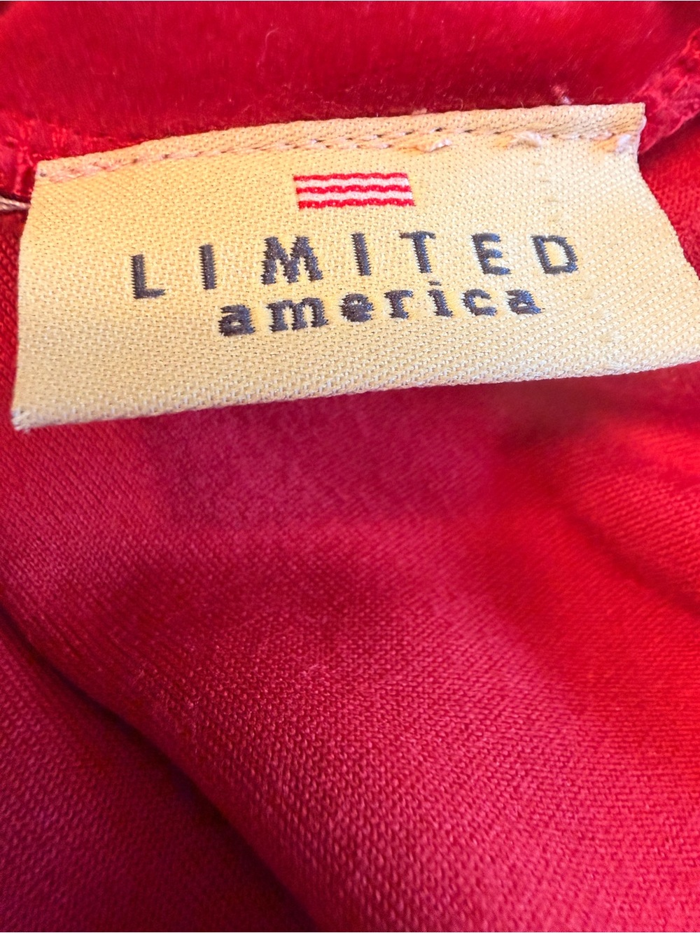 Limited American Red Velvet Top size S vintage 80s era - Picture 6 of 8